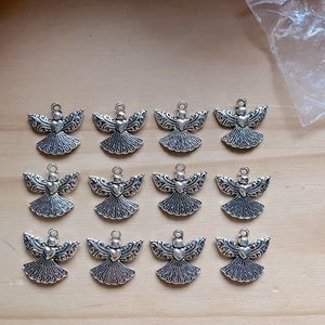 🆕12pc Silver Angel Charms for Jewelry Making